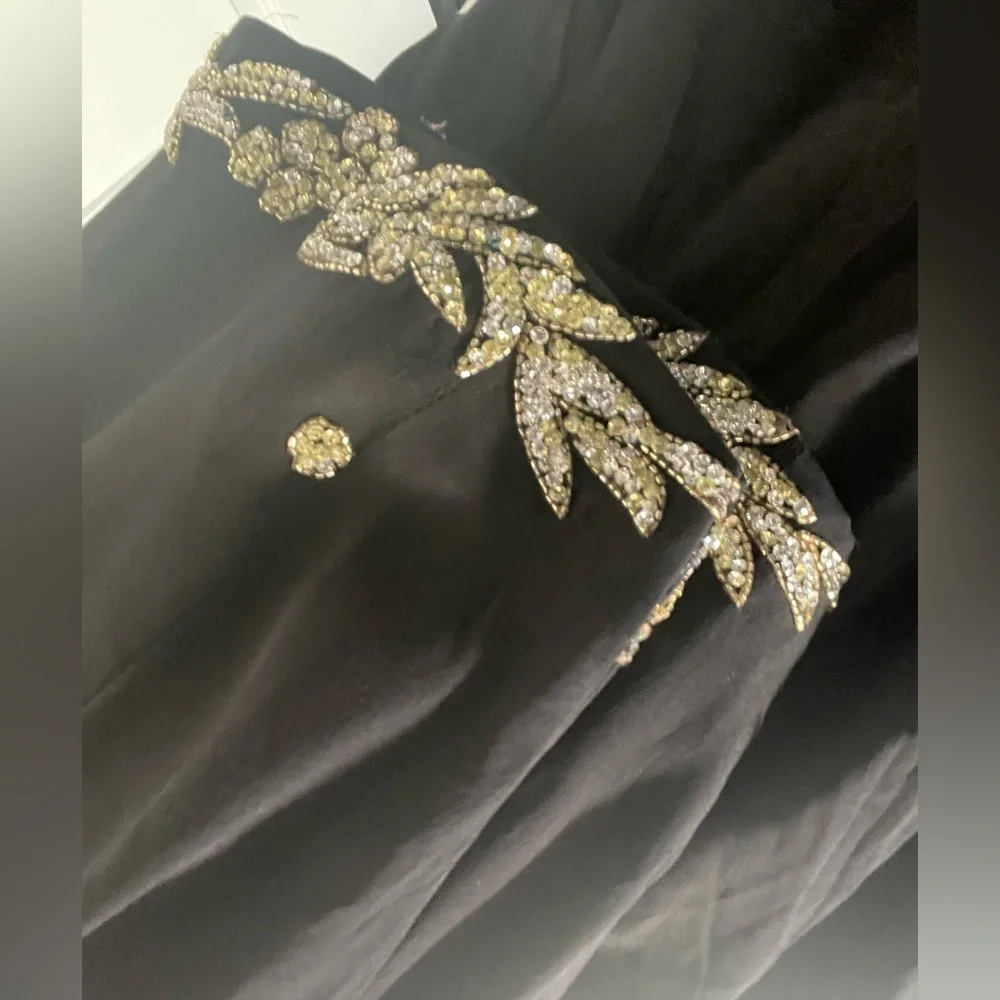 Copper and black Indian suit salwar kameez brocade suit Punjabi Pakistan - Picture 6 of 11